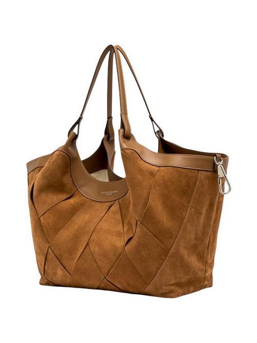 borsa donna dua grande in camoscio intrecciato caramello Gianni Chiarini | BS12350-INT-CM1478